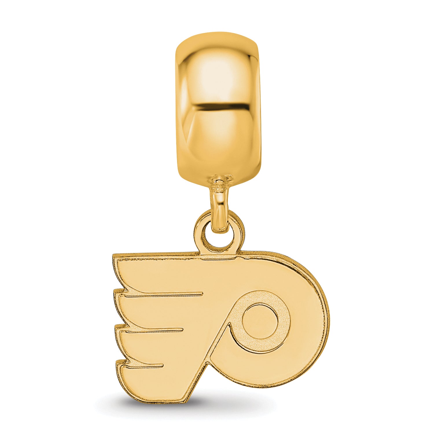 Sterling Silver Gold-plated NHL LogoArt Philadelphia Flyers Extra Small Dangle Bead Charm