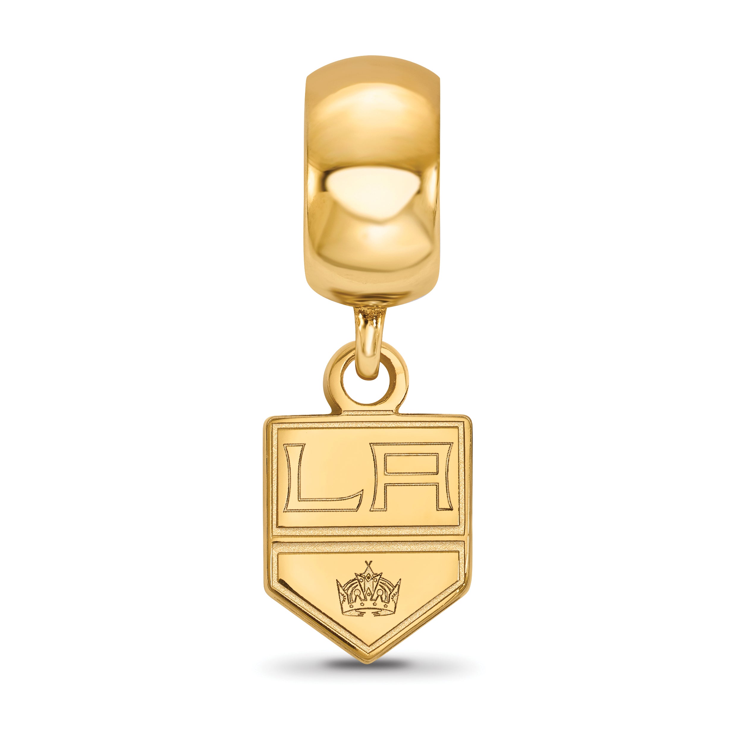 Sterling Silver Gold-plated NHL LogoArt Los Angeles Kings Extra Small Dangle Bead