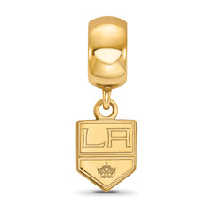 Sterling Silver Gold-plated NHL LogoArt Los Angeles Kings Extra Small Dangle Bead