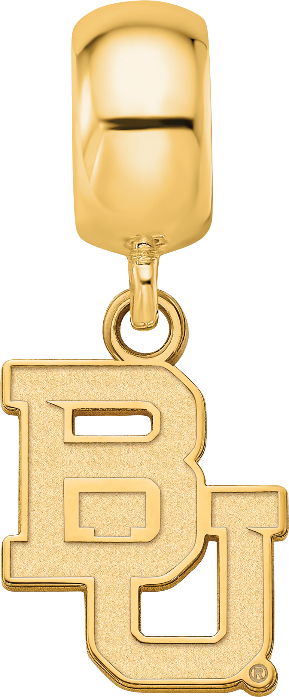 Sterling Silver Gold-plated LogoArt Baylor University Bears Small Dangle Bead Charm
