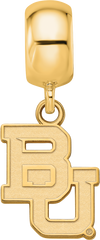 Sterling Silver Gold-plated LogoArt Baylor University Bears Small Dangle Bead Charm