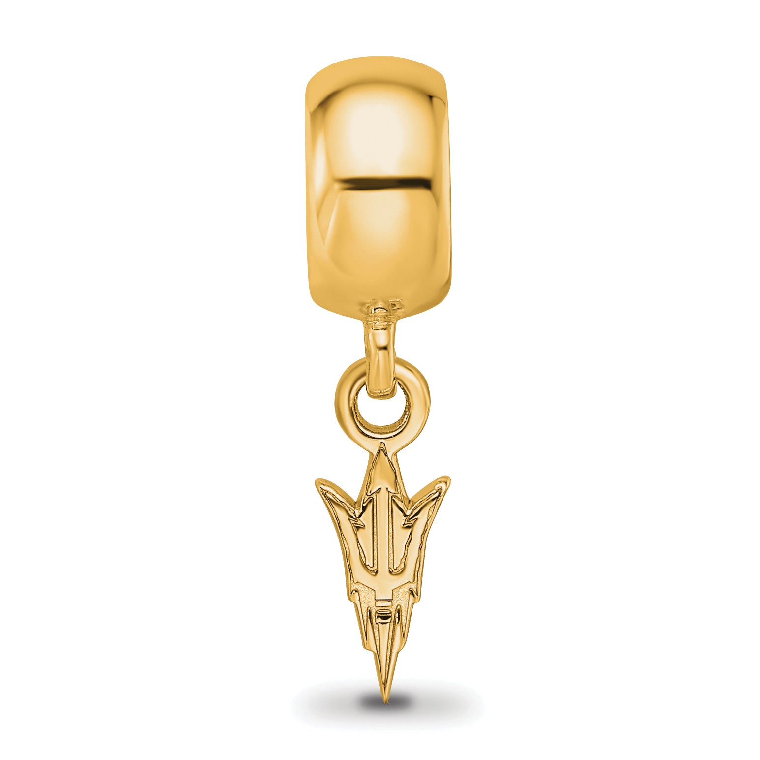 Sterling Silver Gold-plated LogoArt Arizona State University Pitchfork Extra Small Dangle Bead Charm