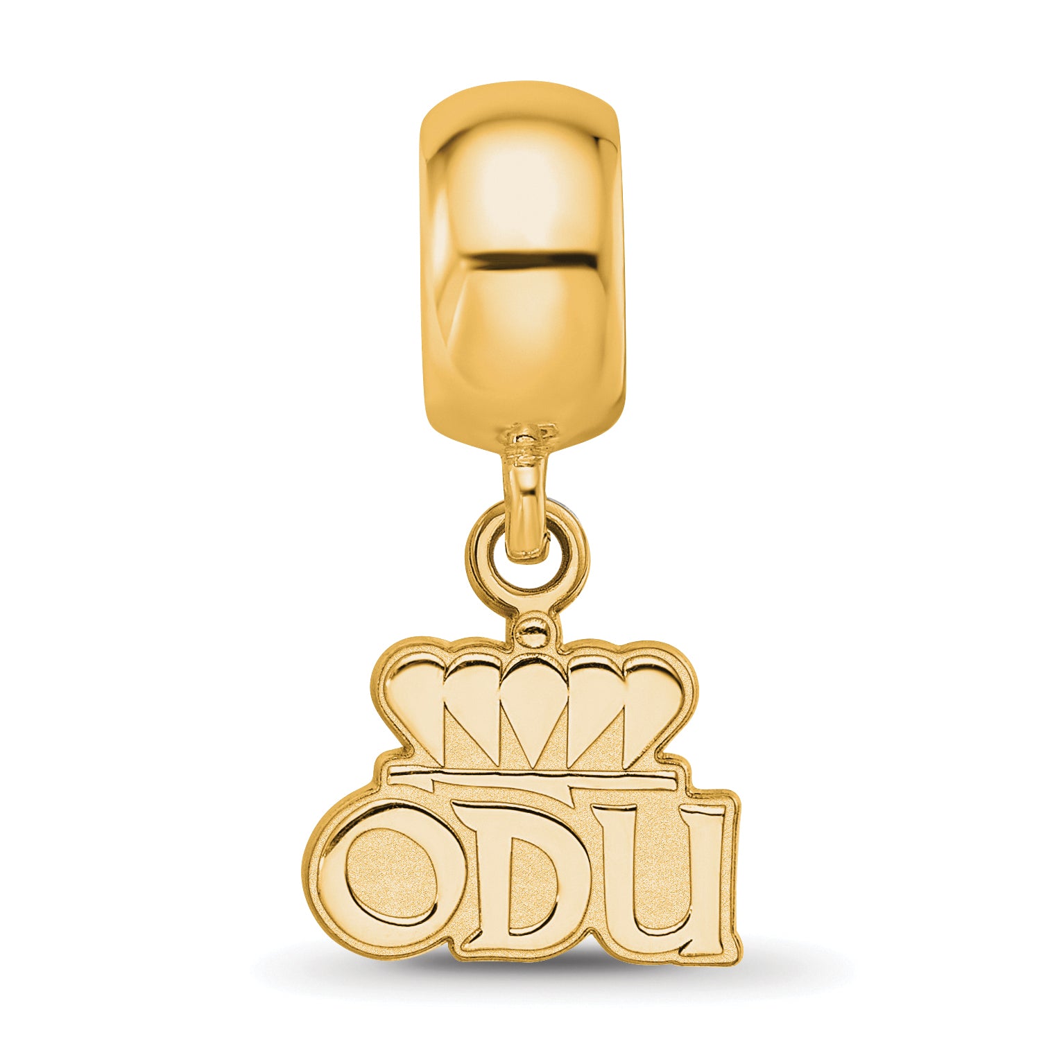 Sterling Silver Gold-plated Logo Art Old Dominion University O-D-U Extra Small Dangle Bead Charm