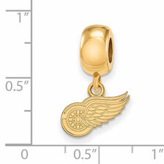 Sterling Silver Gold-plated NHL LogoArt Detroit Red Wings Extra Small Dangle Bead