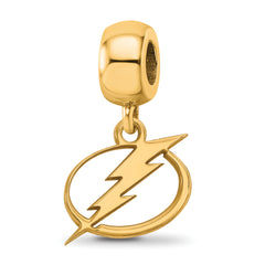 Sterling Silver Gold-plated NHL LogoArt Tampa Bay Lightning Small Dangle Bead