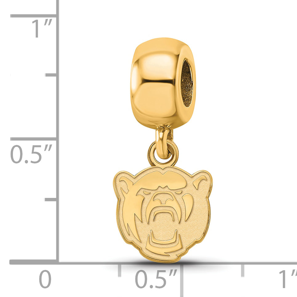 Sterling Silver Gold-plated LogoArt Baylor University Extra Small Dangle Bead Charm