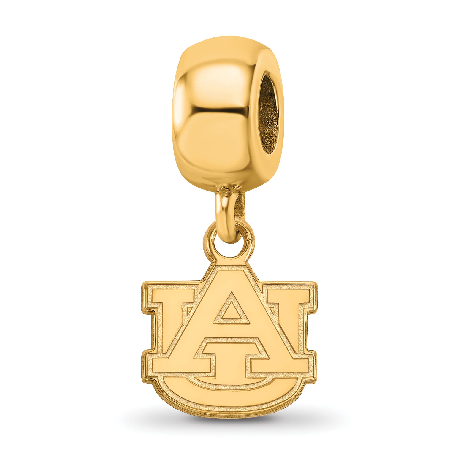 Sterling Silver Gold-plated LogoArt Auburn University A-U Extra Small Dangle Bead Charm