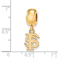 Sterling Silver Gold-plated LogoArt Florida State University F-S Extra Small Dangle Bead Charm