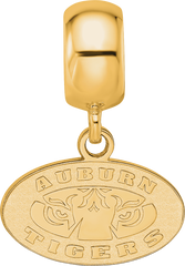 Sterling Silver Gold-plated LogoArt Auburn Tigers Extra Small Dangle Bead Charm