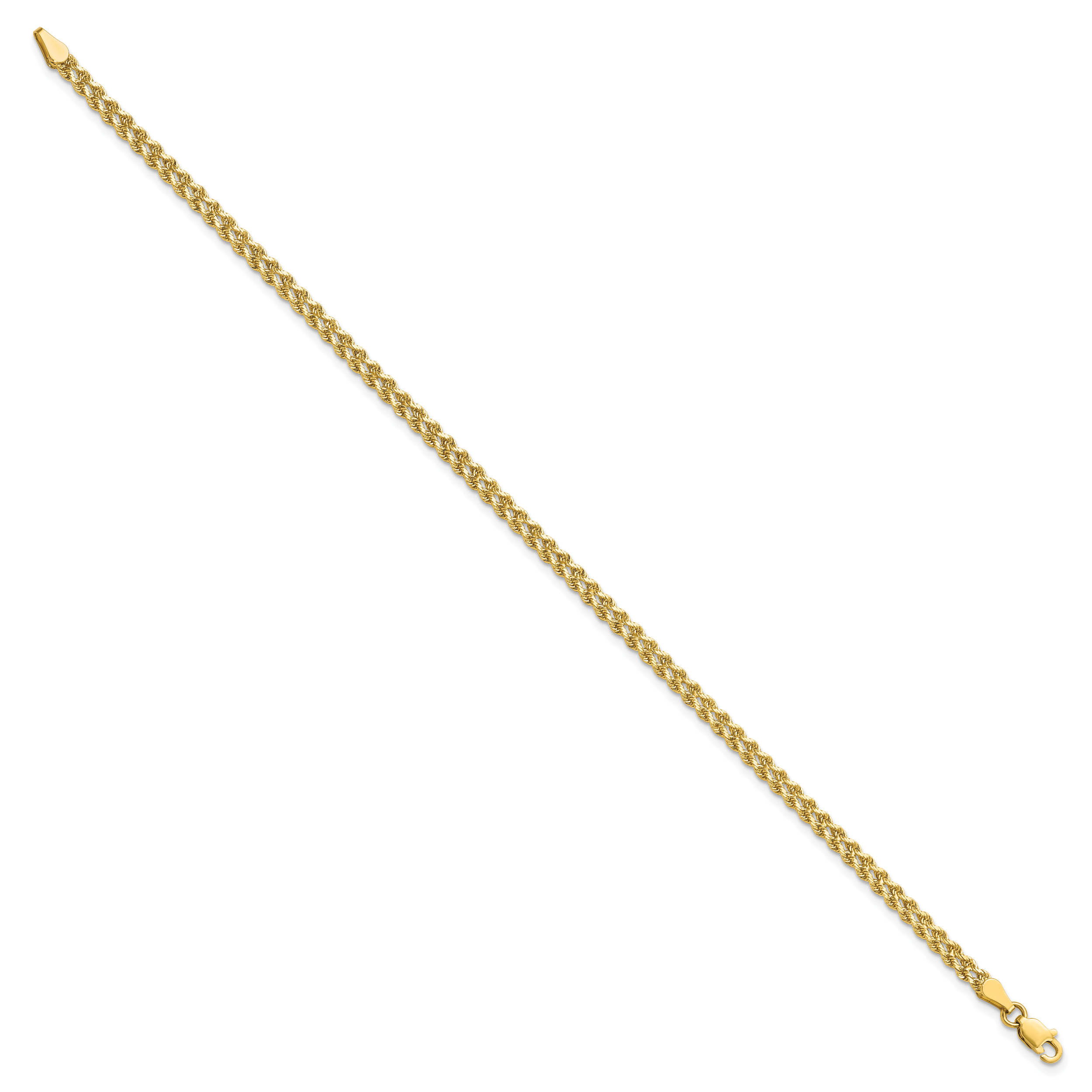 14K 3.0mm Wide Diamond-Cut Double Rope Chain Secondary image