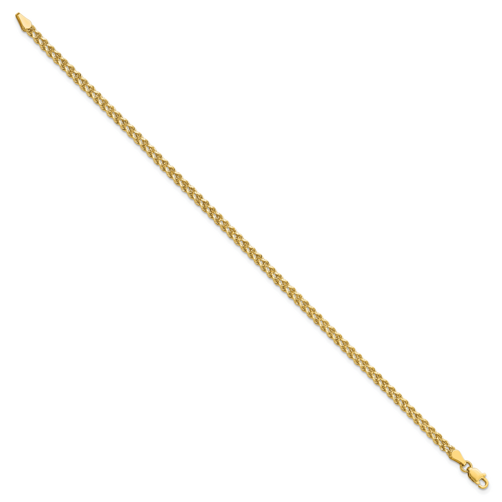 14K 3.0mm Wide Diamond-Cut Double Rope Chain