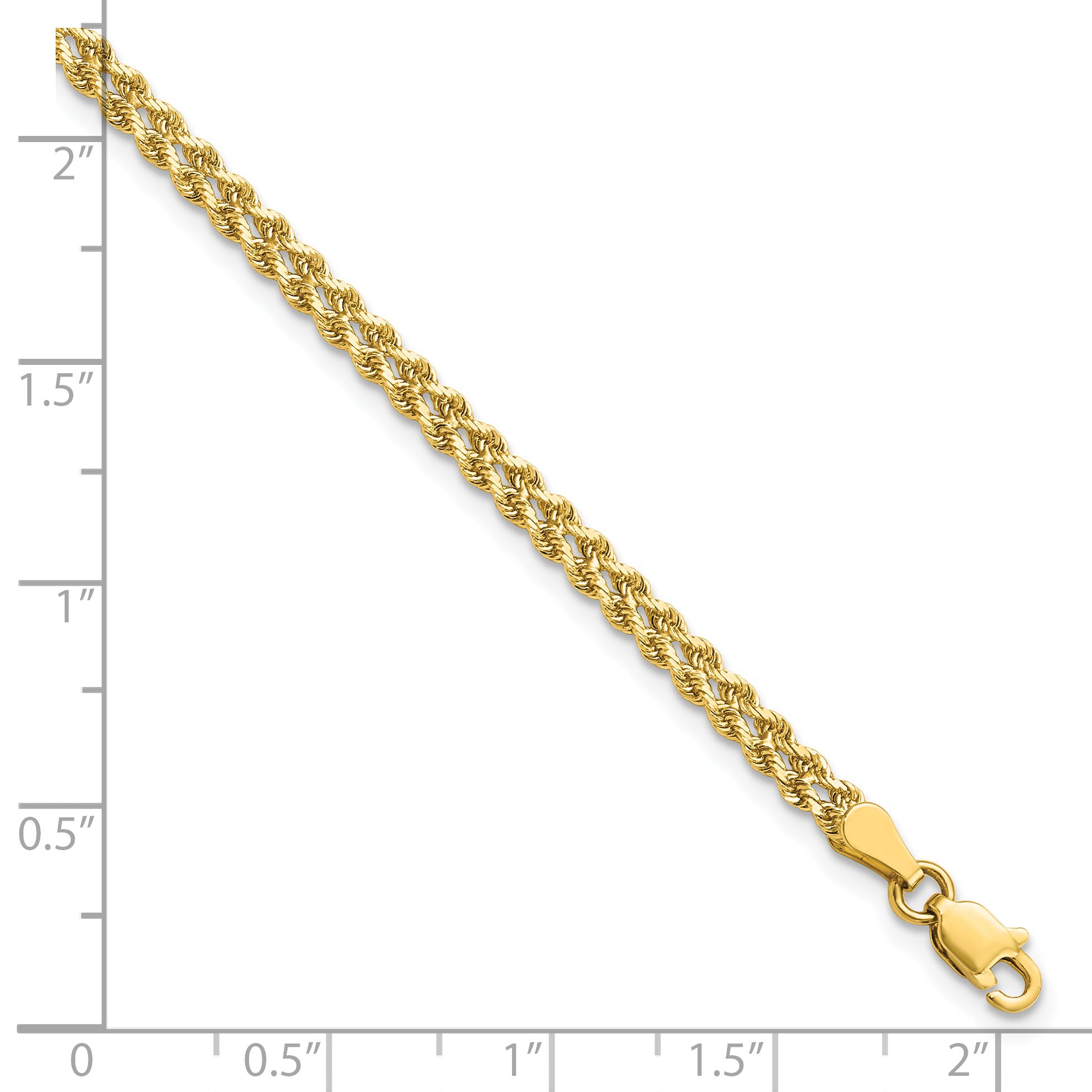 14K 3.0mm Wide Diamond-Cut Double Rope Chain