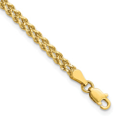 14K 3.0mm Wide Diamond-Cut Double Rope Chain