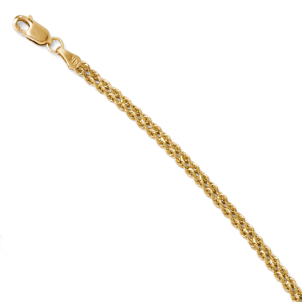 Leslie's 14K 3.0mm Wide Diamond Cut Double Rope