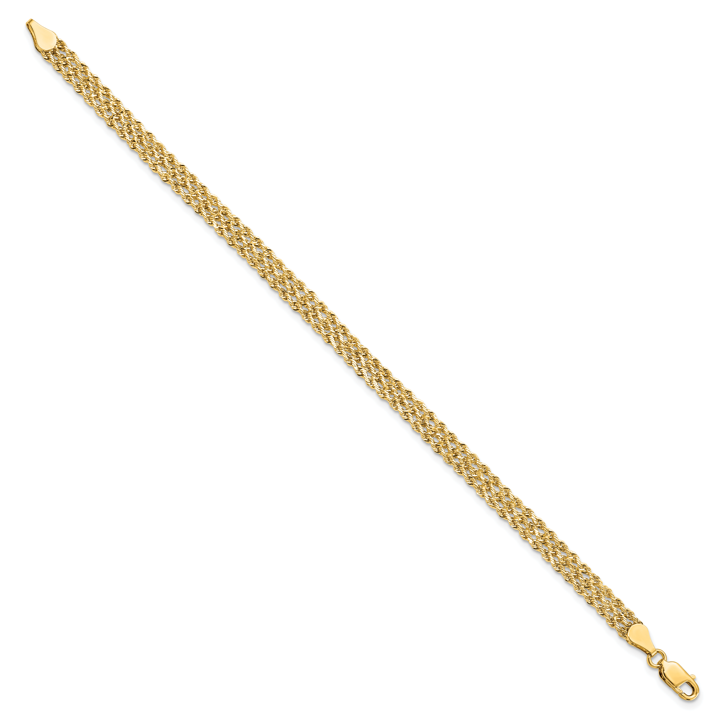14K 4.5mm Wide Diamond-Cut Triple Rope Chain Secondary image