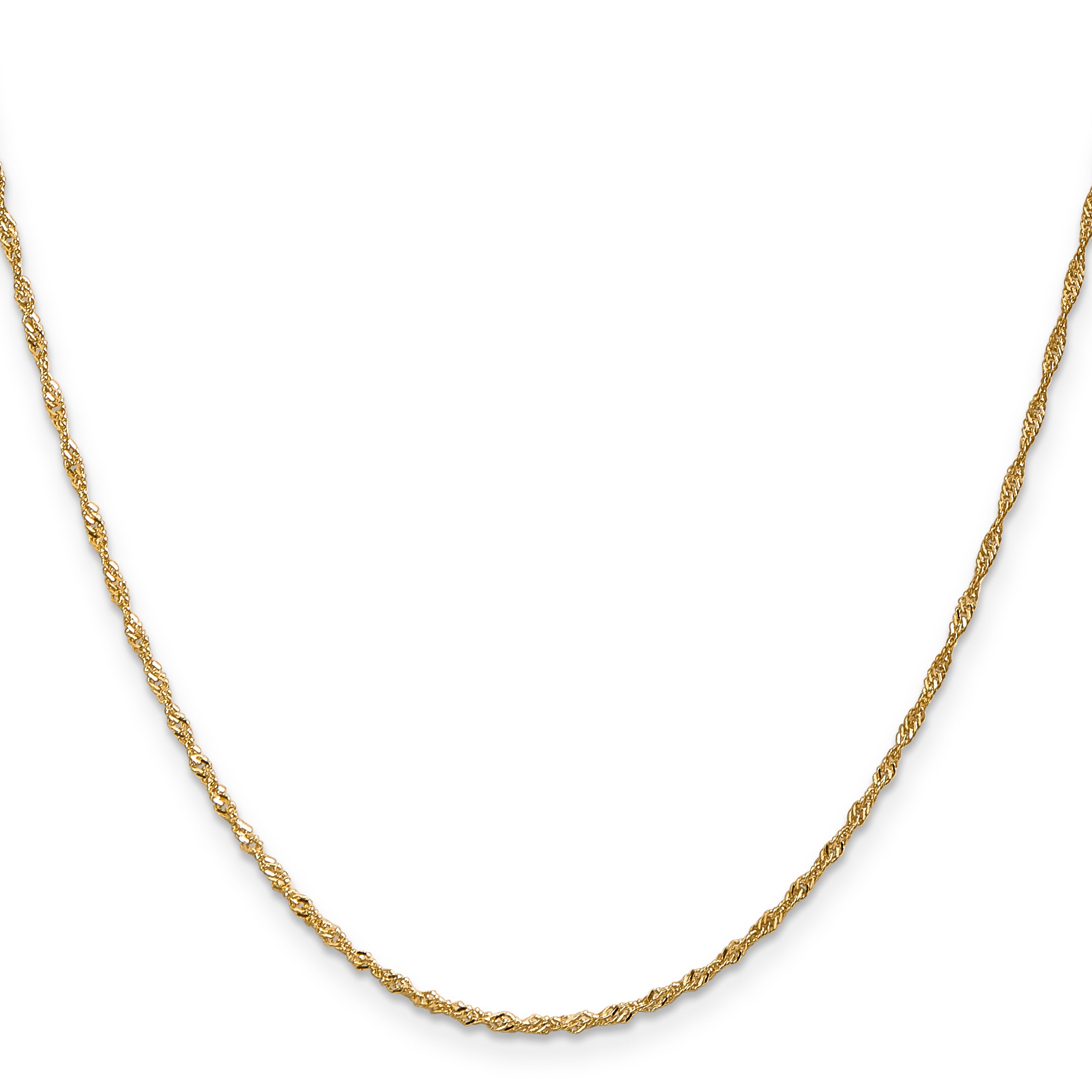 10K Yellow Gold Singapore Chain Necklace, Polished Unisex Elegance
