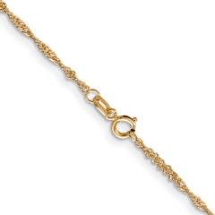 10K Yellow Gold Singapore Chain Necklace, Polished Unisex Elegance