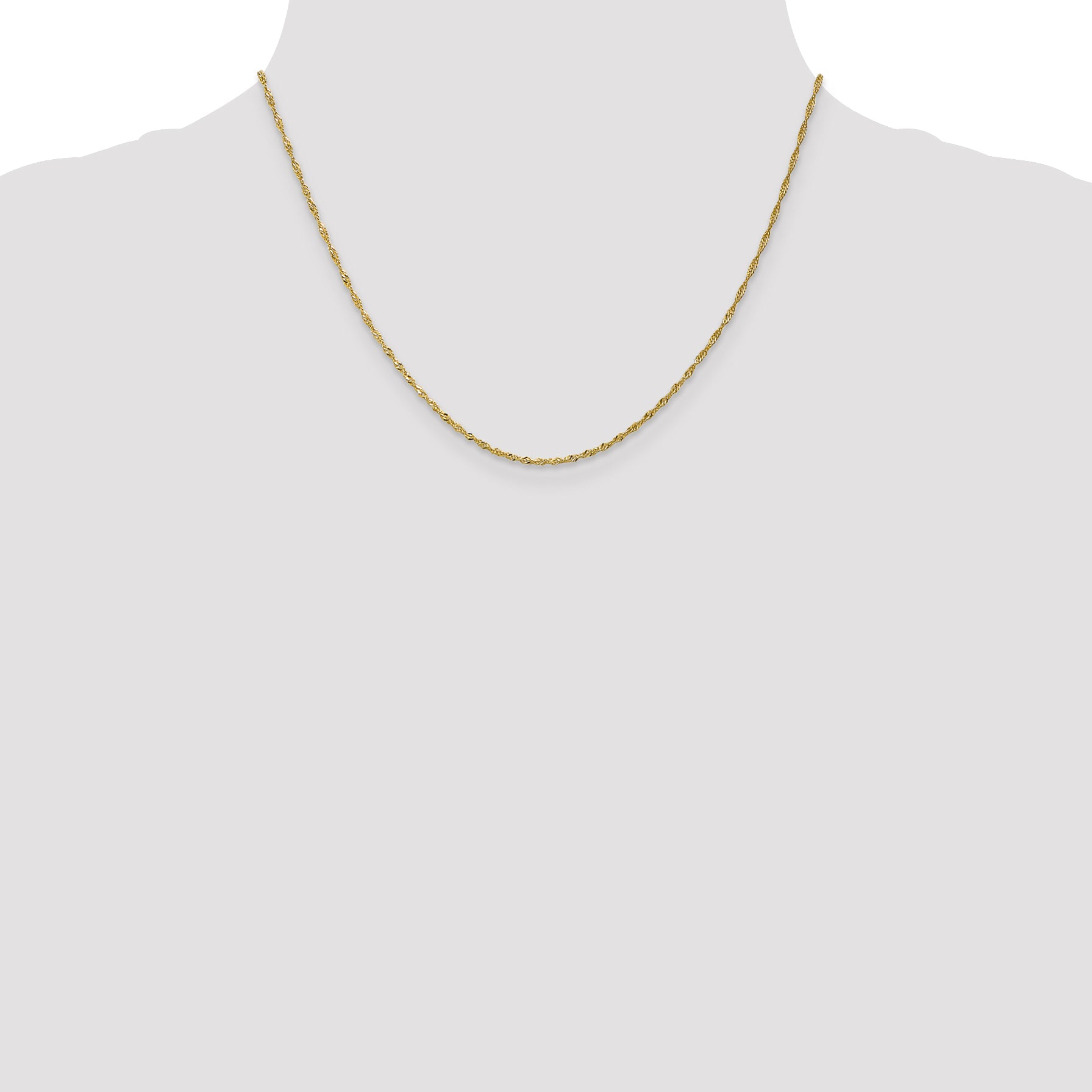 10K Yellow Gold Singapore Chain Necklace, Polished Unisex Elegance