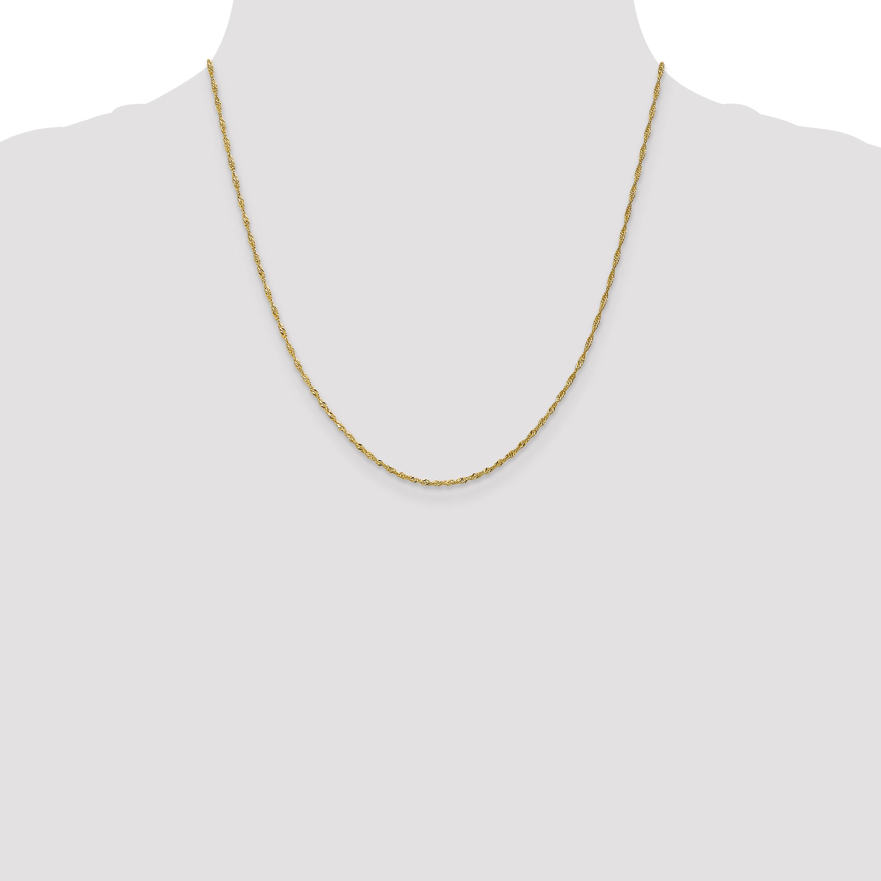 10K Yellow Gold Singapore Chain Necklace, Polished Unisex Elegance