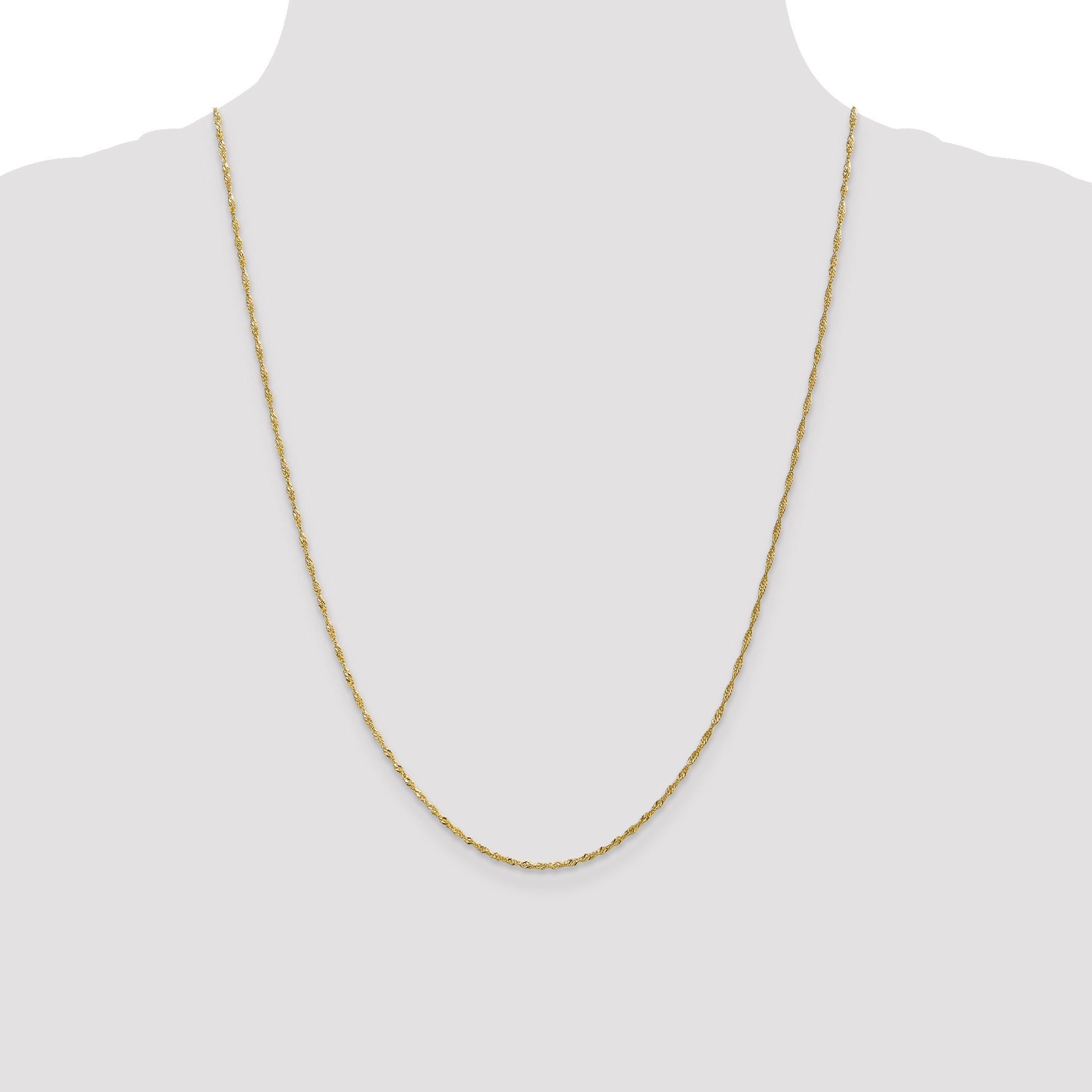 10K Yellow Gold Singapore Chain Necklace, Polished Unisex Elegance