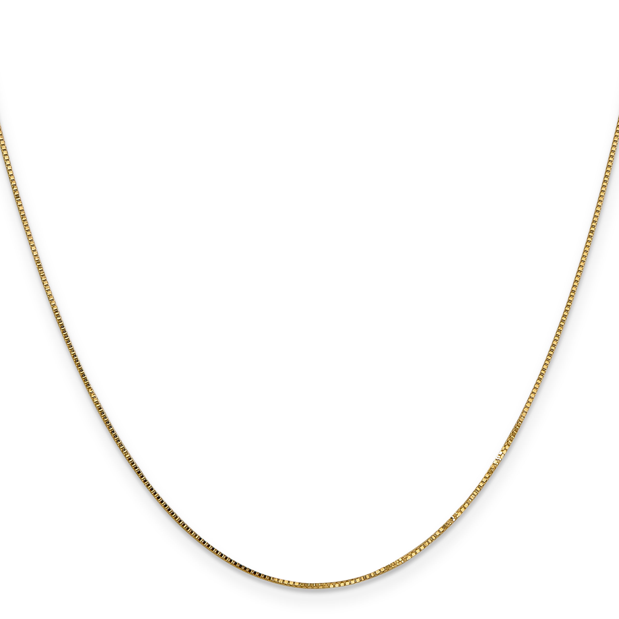 10K Gold Box Chain Necklace with Polished Finish Unisex Elegance