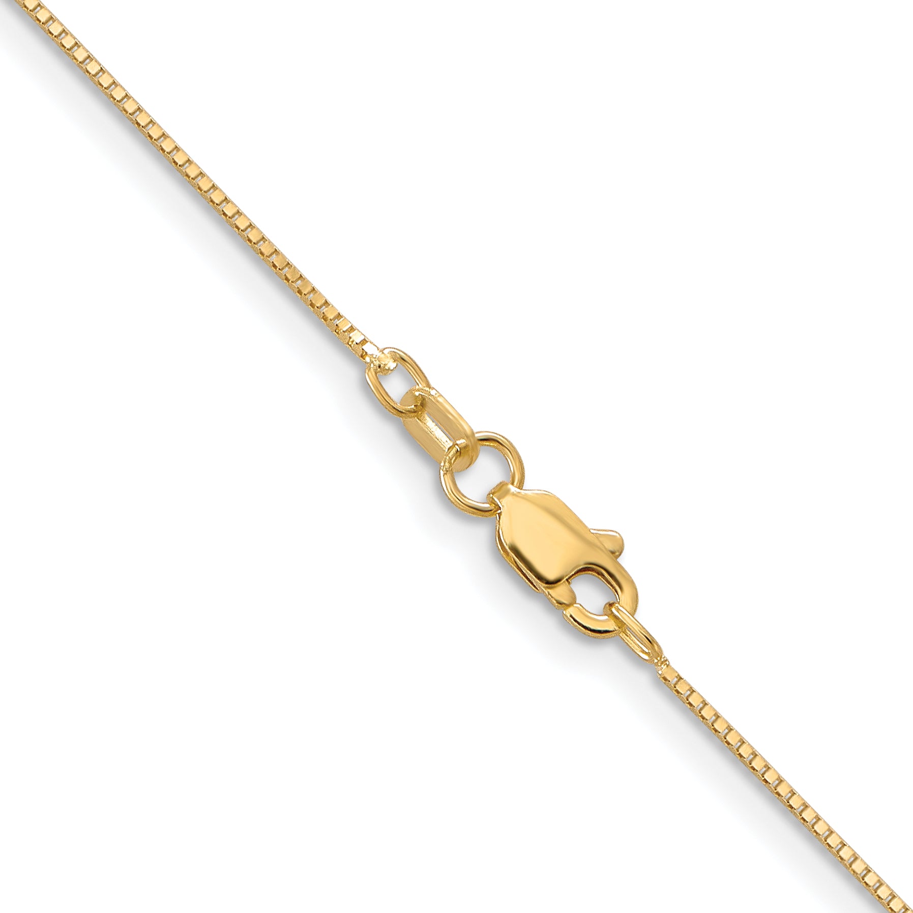 10K Gold Box Chain Necklace with Polished Finish Unisex Elegance