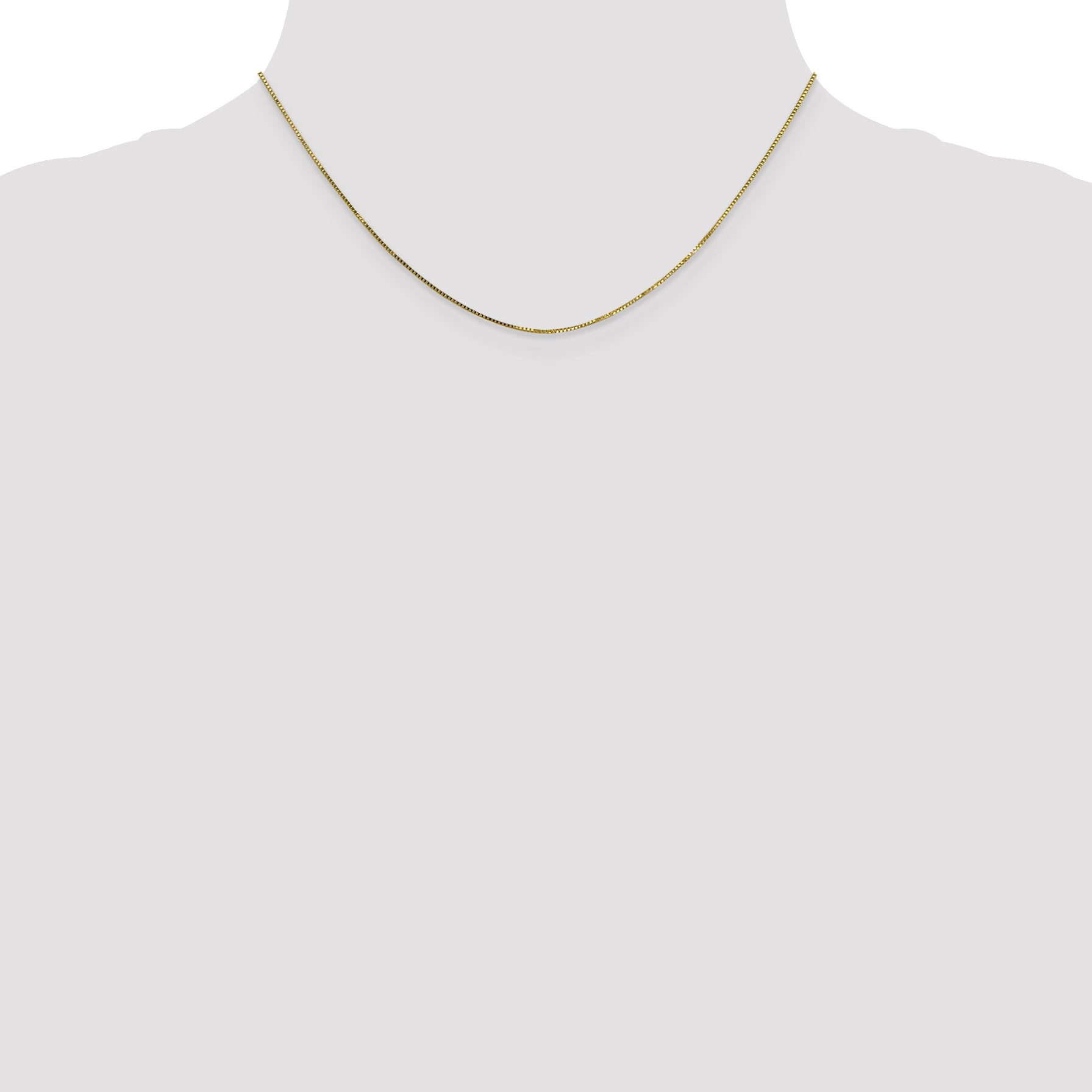 10K Gold Box Chain Necklace with Polished Finish Unisex Elegance