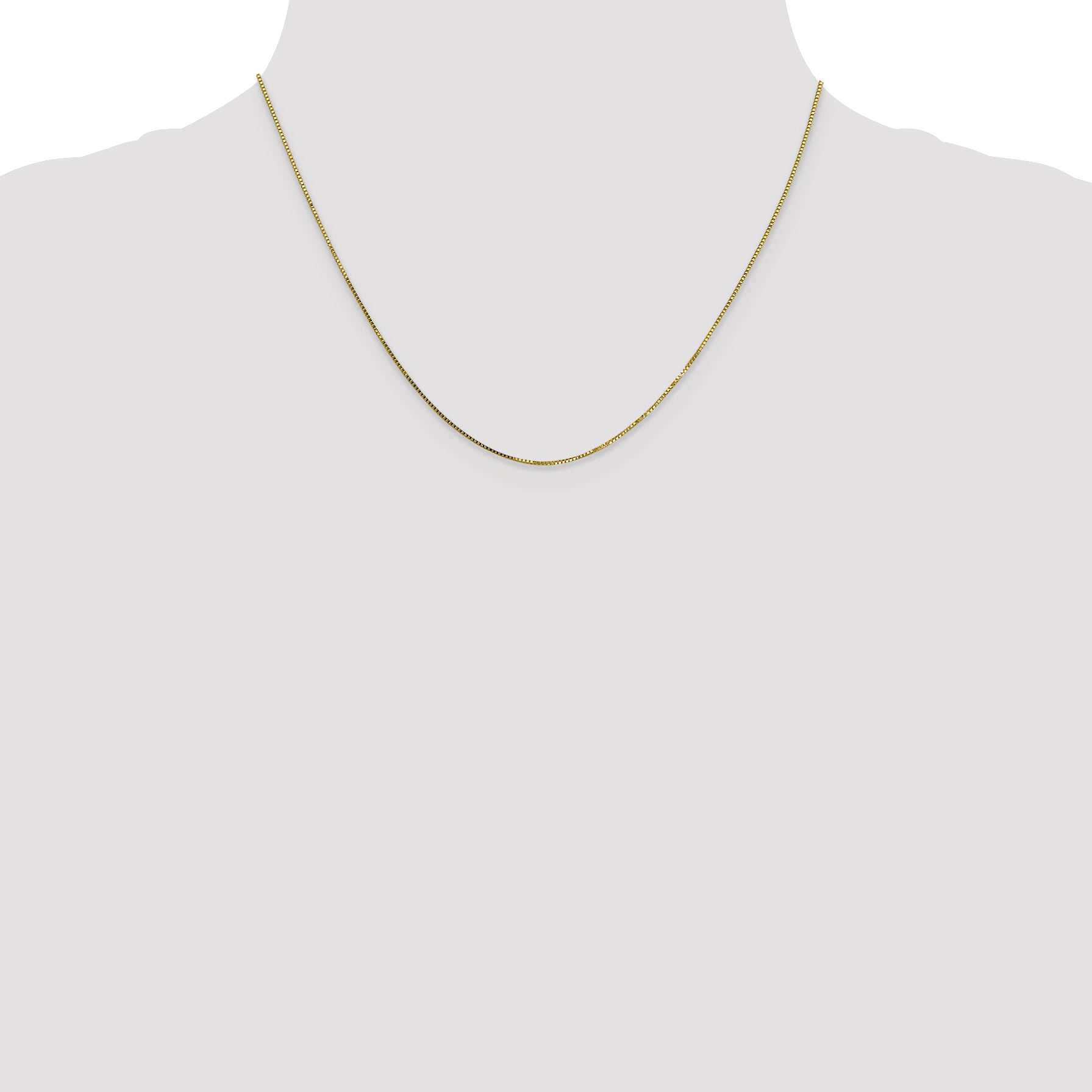 10K Gold Box Chain Necklace with Polished Finish Unisex Elegance