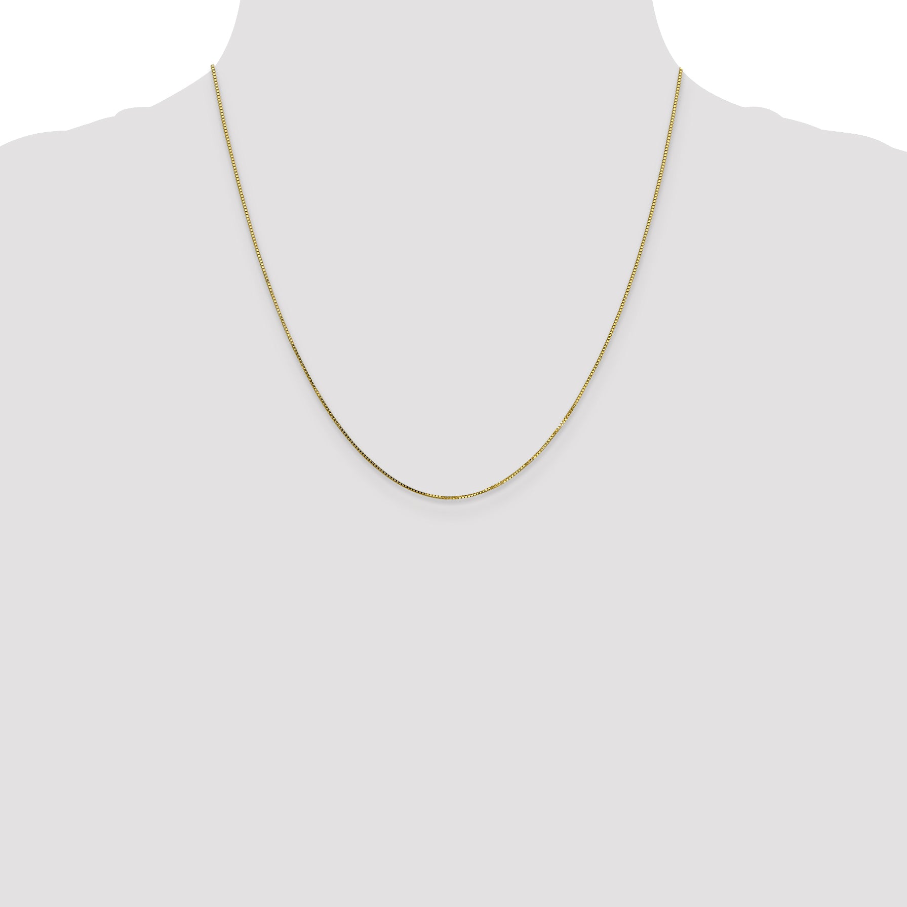 10K Gold Box Chain Necklace with Polished Finish Unisex Elegance