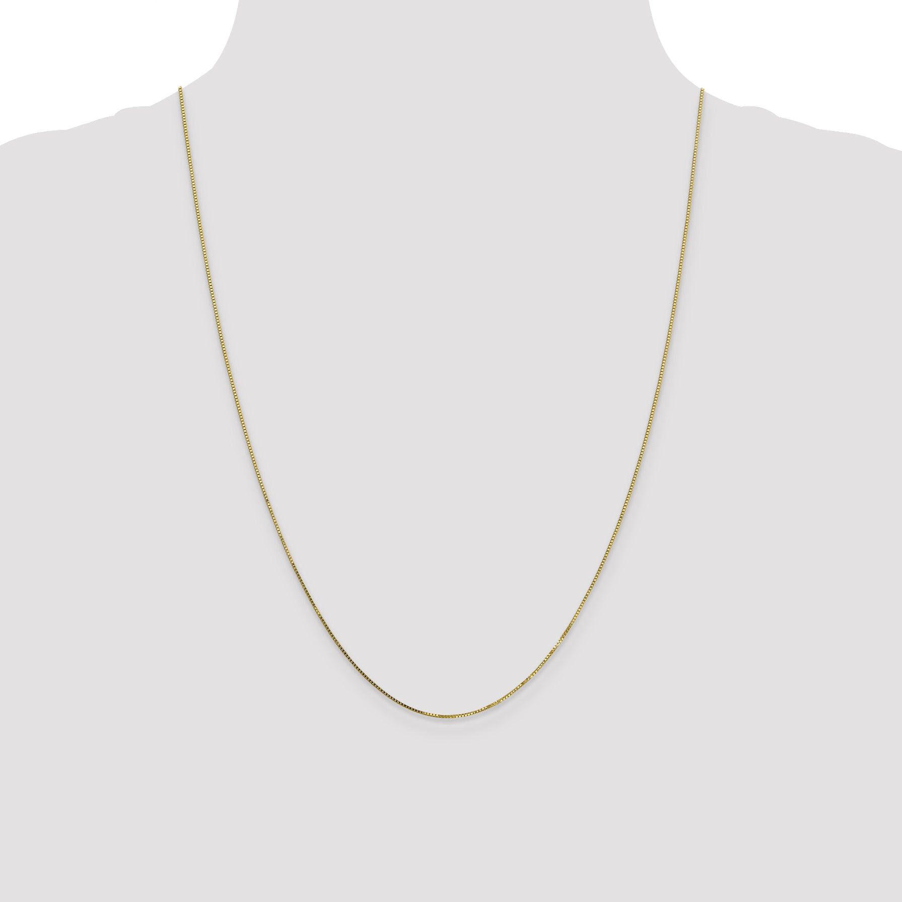 10K Gold Box Chain Necklace with Polished Finish Unisex Elegance