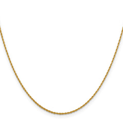 10K Gold Unisex Rope Chain Necklace with Polished Finish, 16 Inch