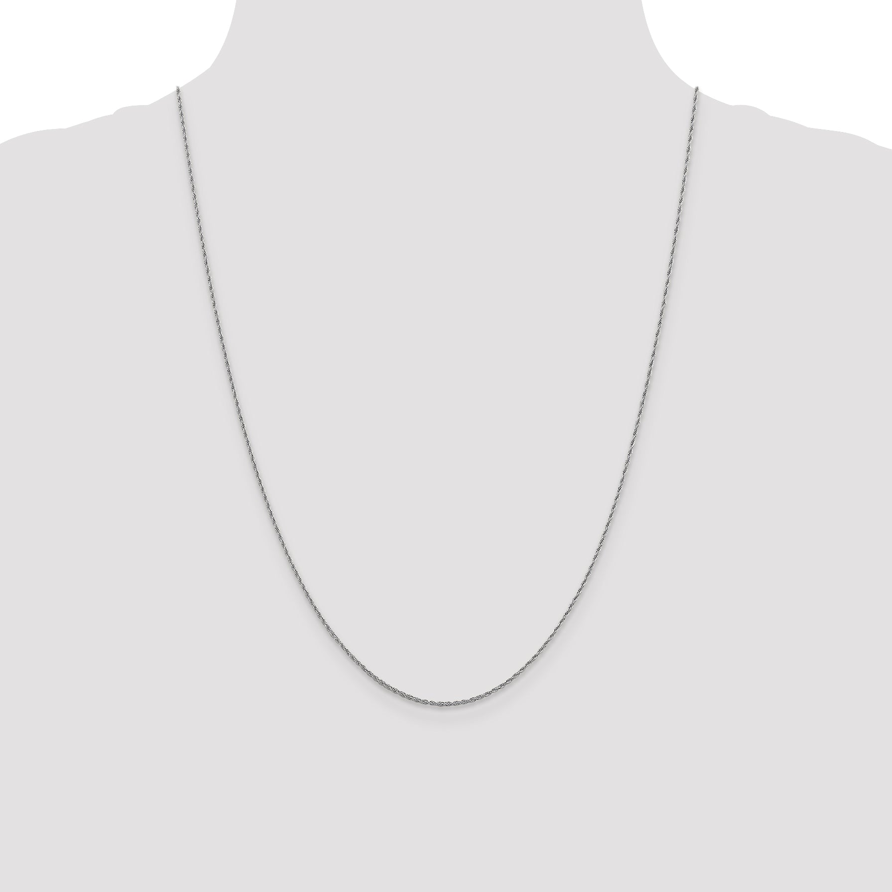 10K White Gold 1.2 mm Loose Rope Chain