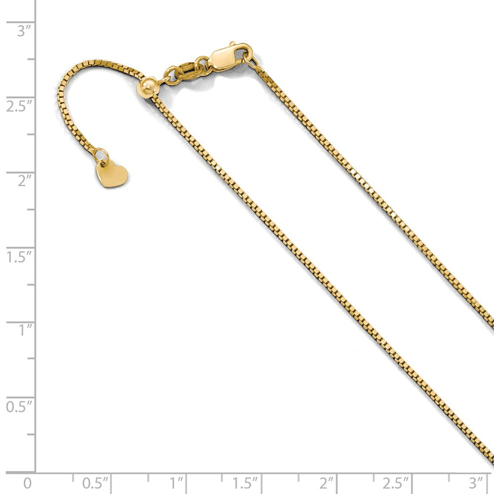 10K Yellow Gold Adjustable Box Chain Necklace with Lifetime Warranty Secondary image