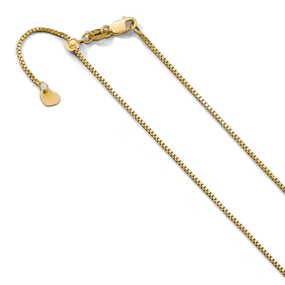 10K Yellow Gold Adjustable Box Chain Necklace with Lifetime Warranty Main image