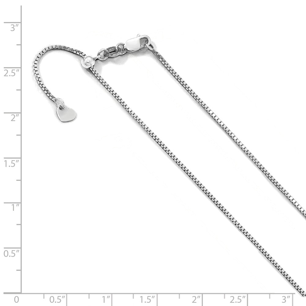 Leslie's 10K White Gold .9 mm Adjustable Box Chain