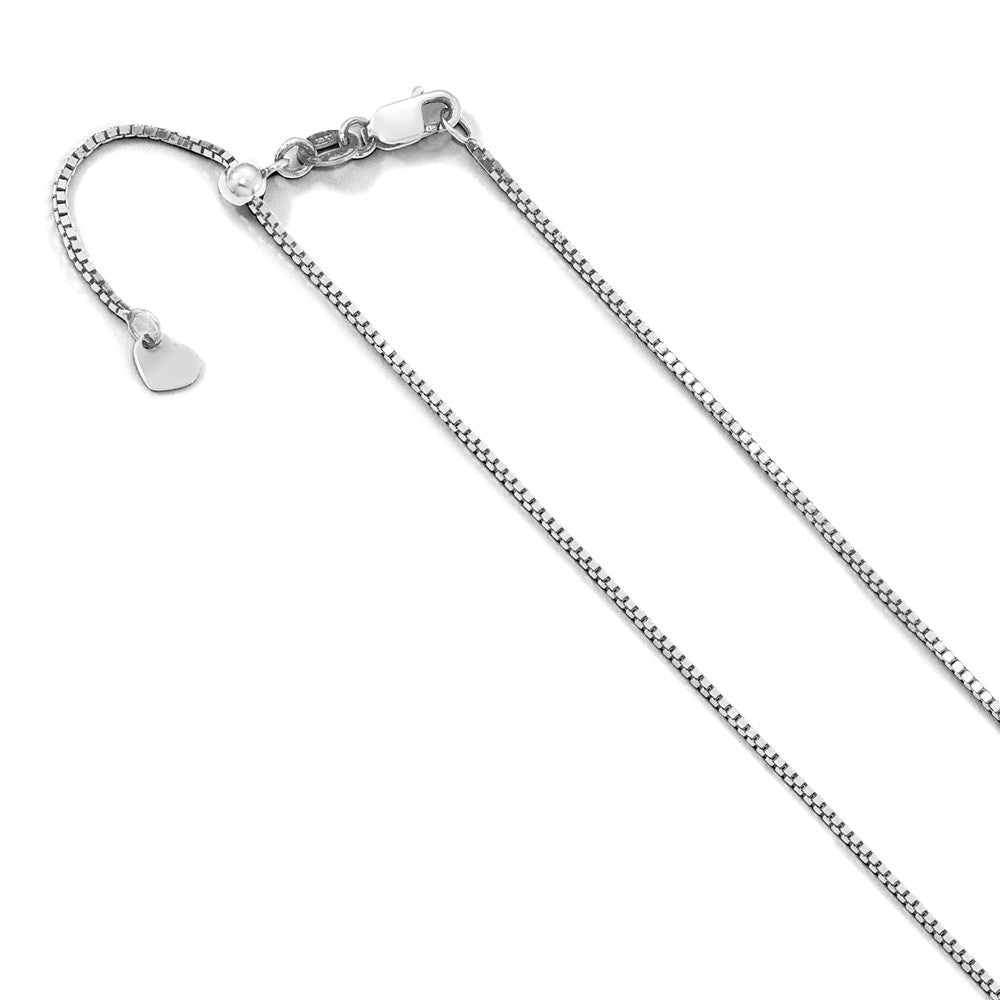 Leslie's 10K White Gold .9 mm Adjustable Box Chain