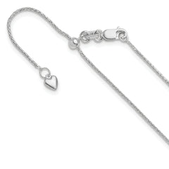 10K White Gold Adjustable 1mm Wheat Chain