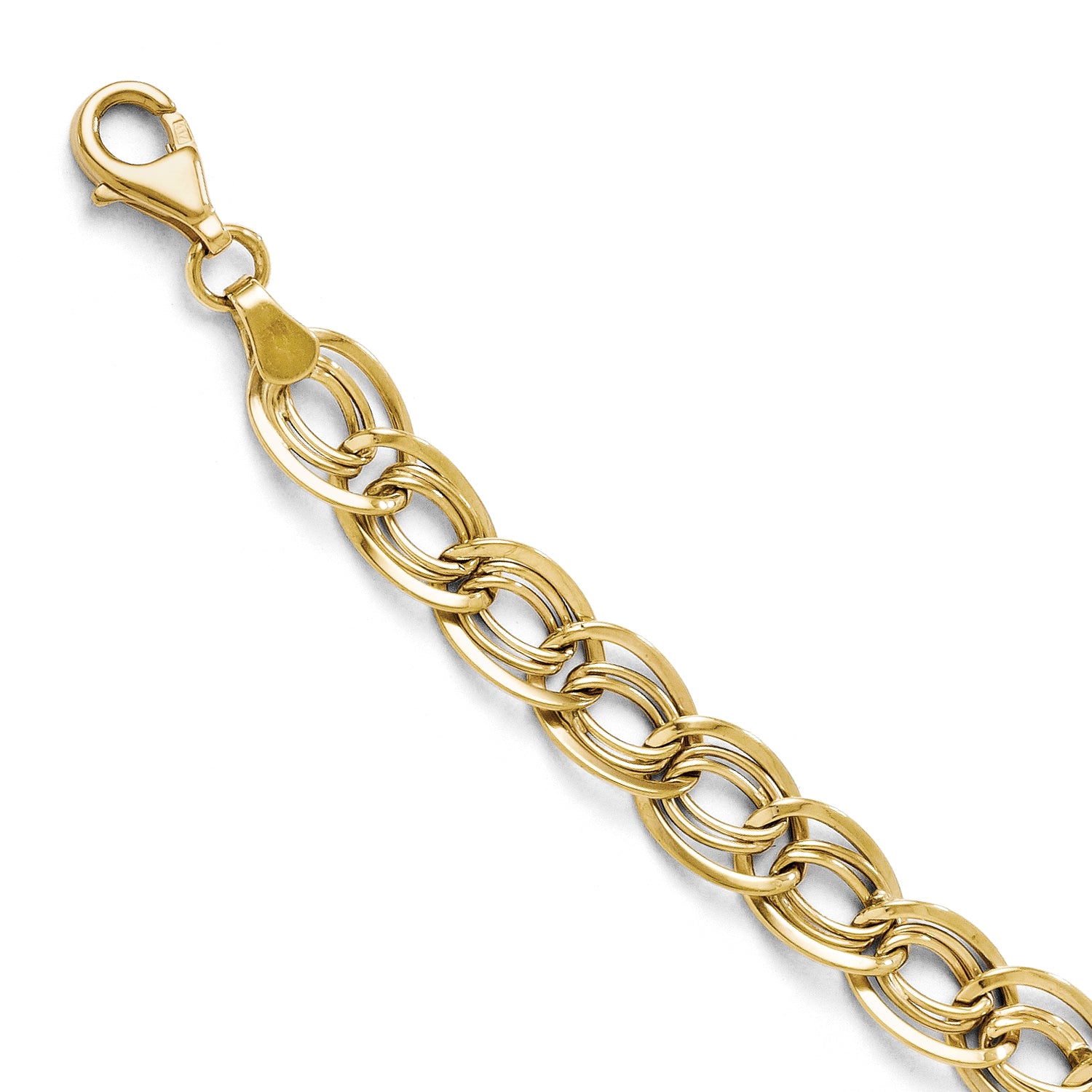 Leslie's 10K Yellow Gold Triple Link Flat Curb Bracelet Main image