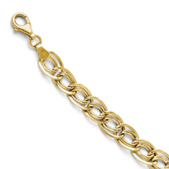 Leslie's 10K Yellow Gold Triple Link Flat Curb Bracelet