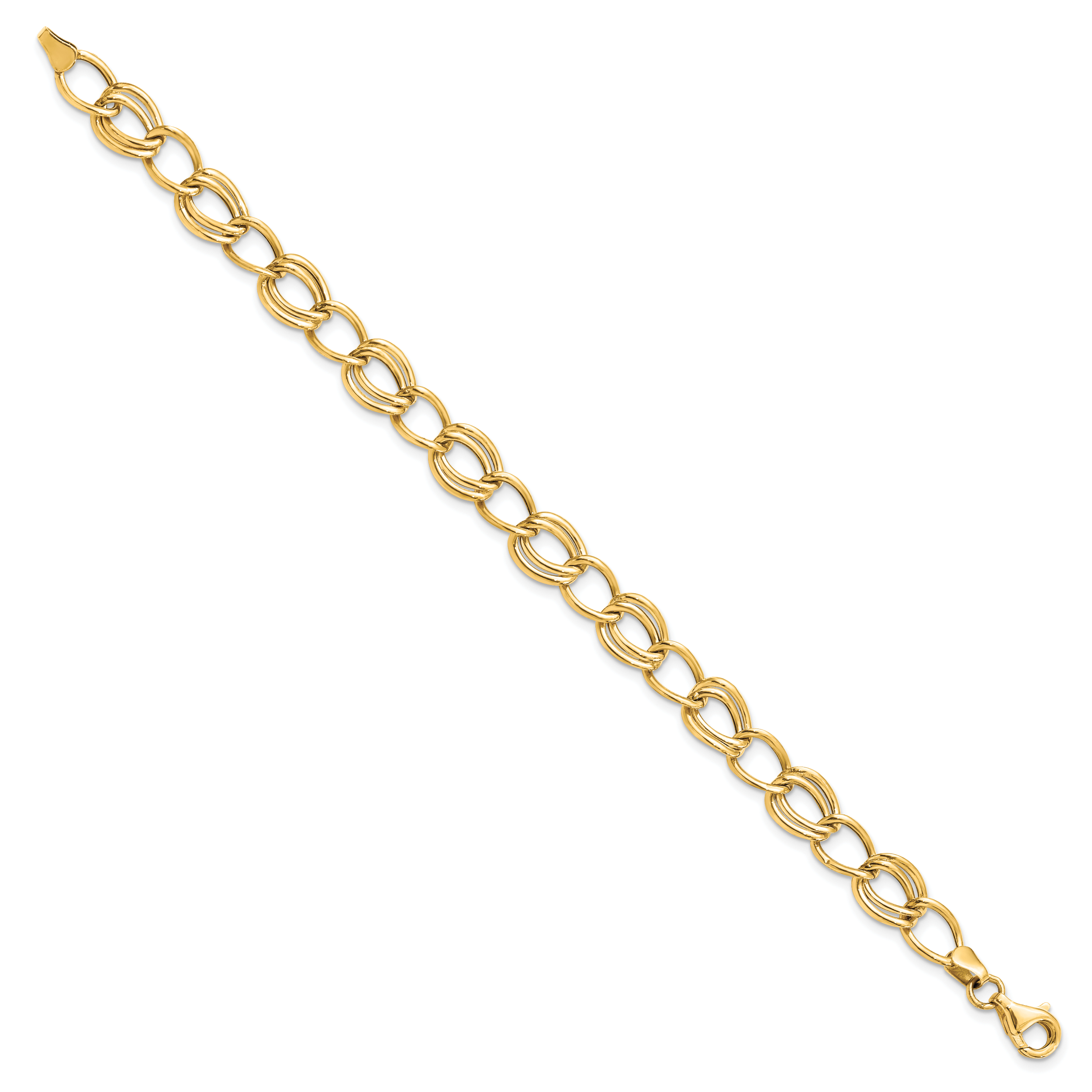 10K Yellow Gold Flat Curb Link Bracelet