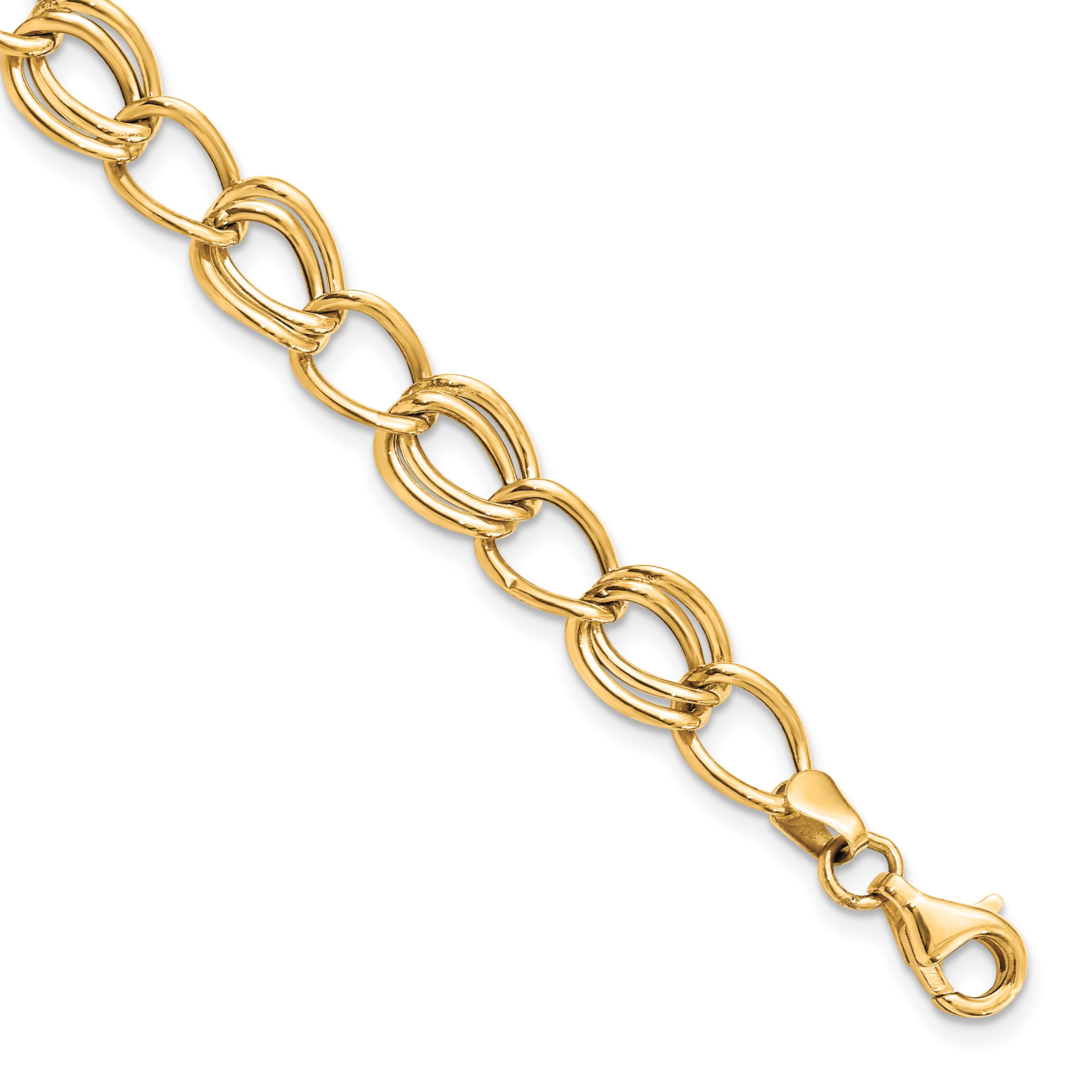 10K Yellow Gold Flat Curb Link Bracelet Main image