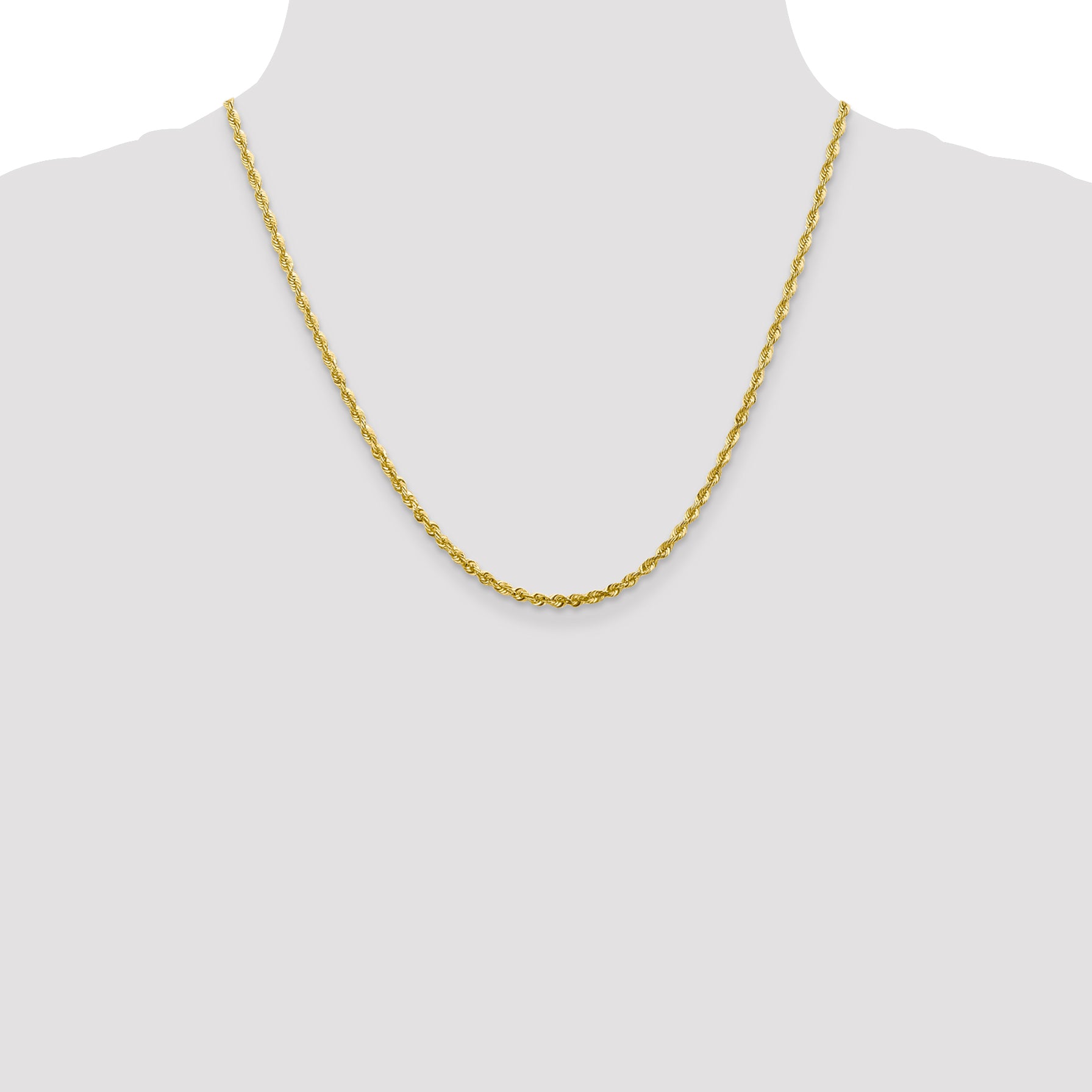 10K 2.75mm Diamond-Cut Lightweight Rope Chain
