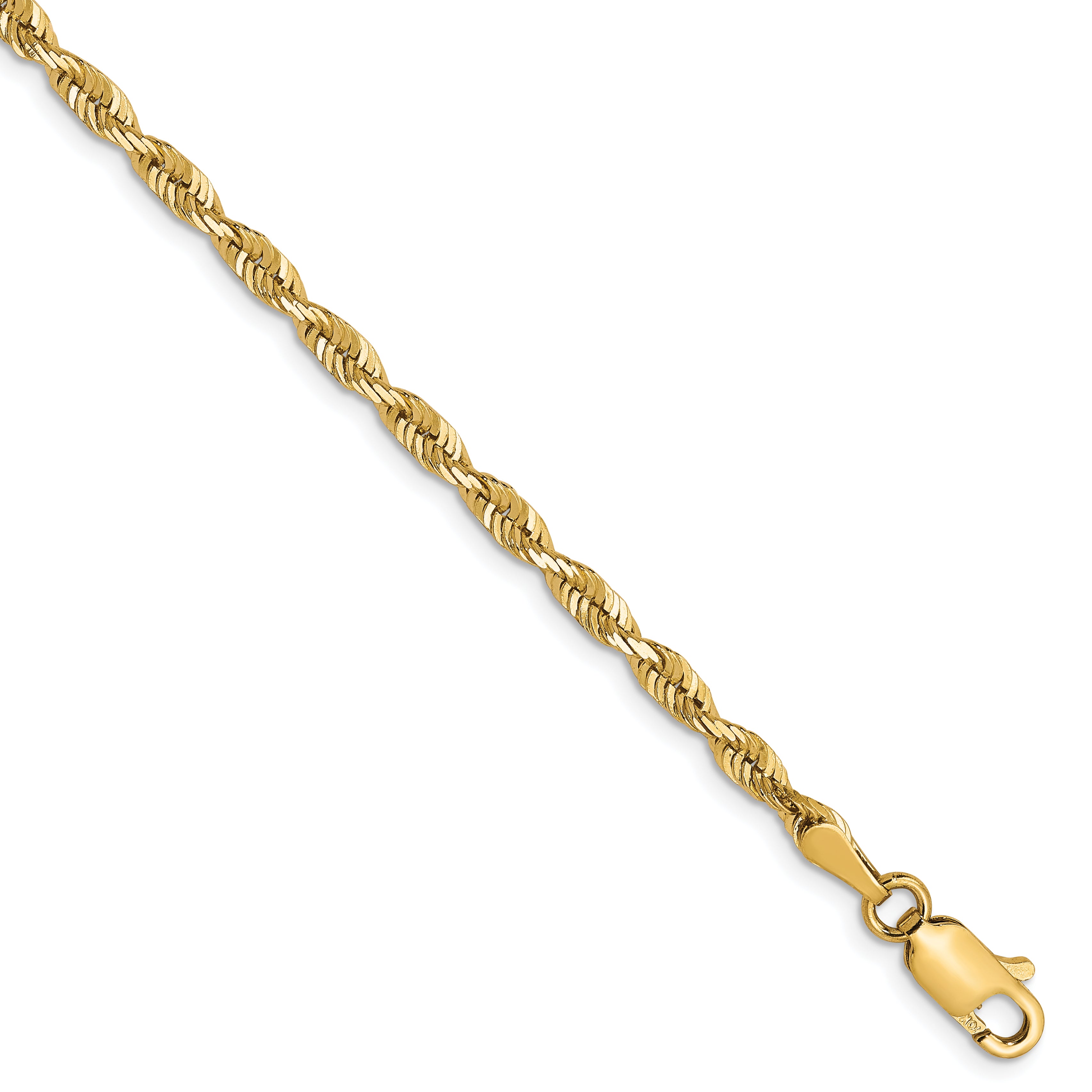 10K 2.75mm Diamond-Cut Lightweight Rope Chain