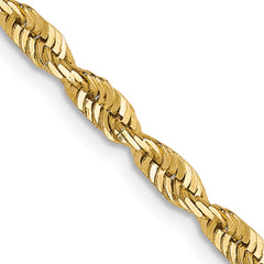 10K 2.75mm Diamond-Cut Lightweight Rope Chain