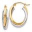 14K Two-tone Polished Hinged Hoop Earrings