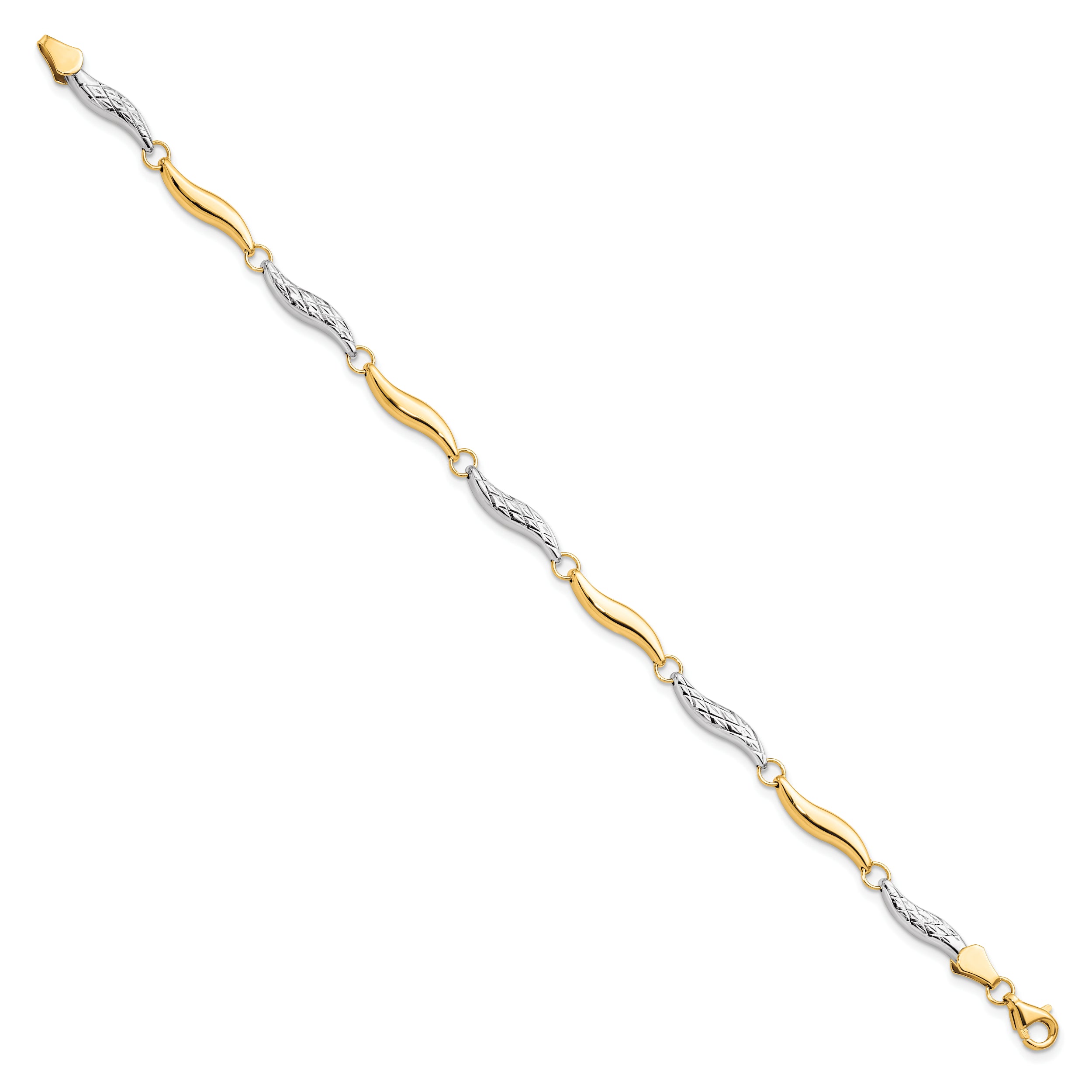 10K w/Rhodium D/C Bracelet