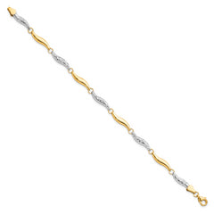 10K w/Rhodium D/C Bracelet