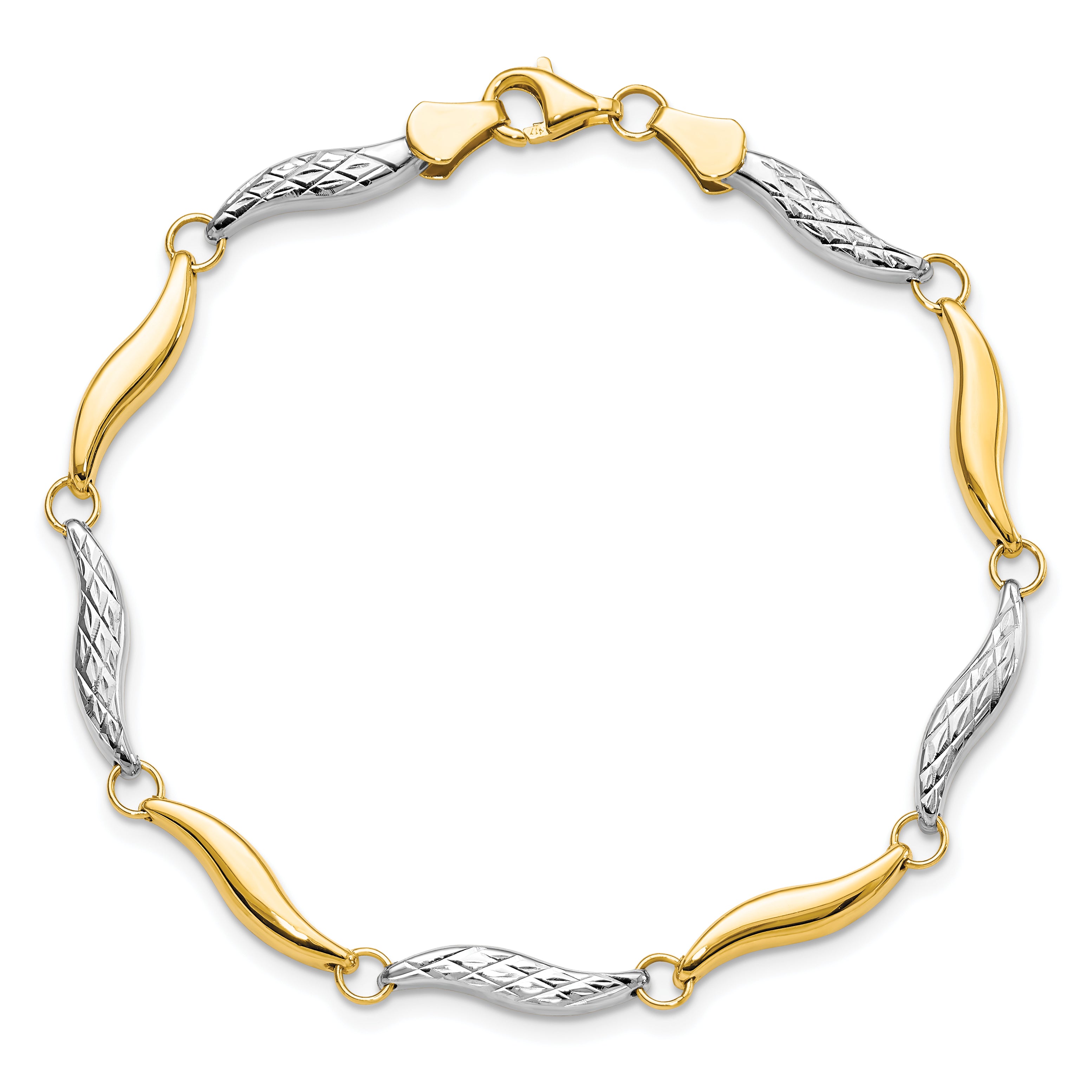 10K w/Rhodium D/C Bracelet