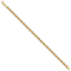 10K with Rhodium Polished and D/C Bracelet