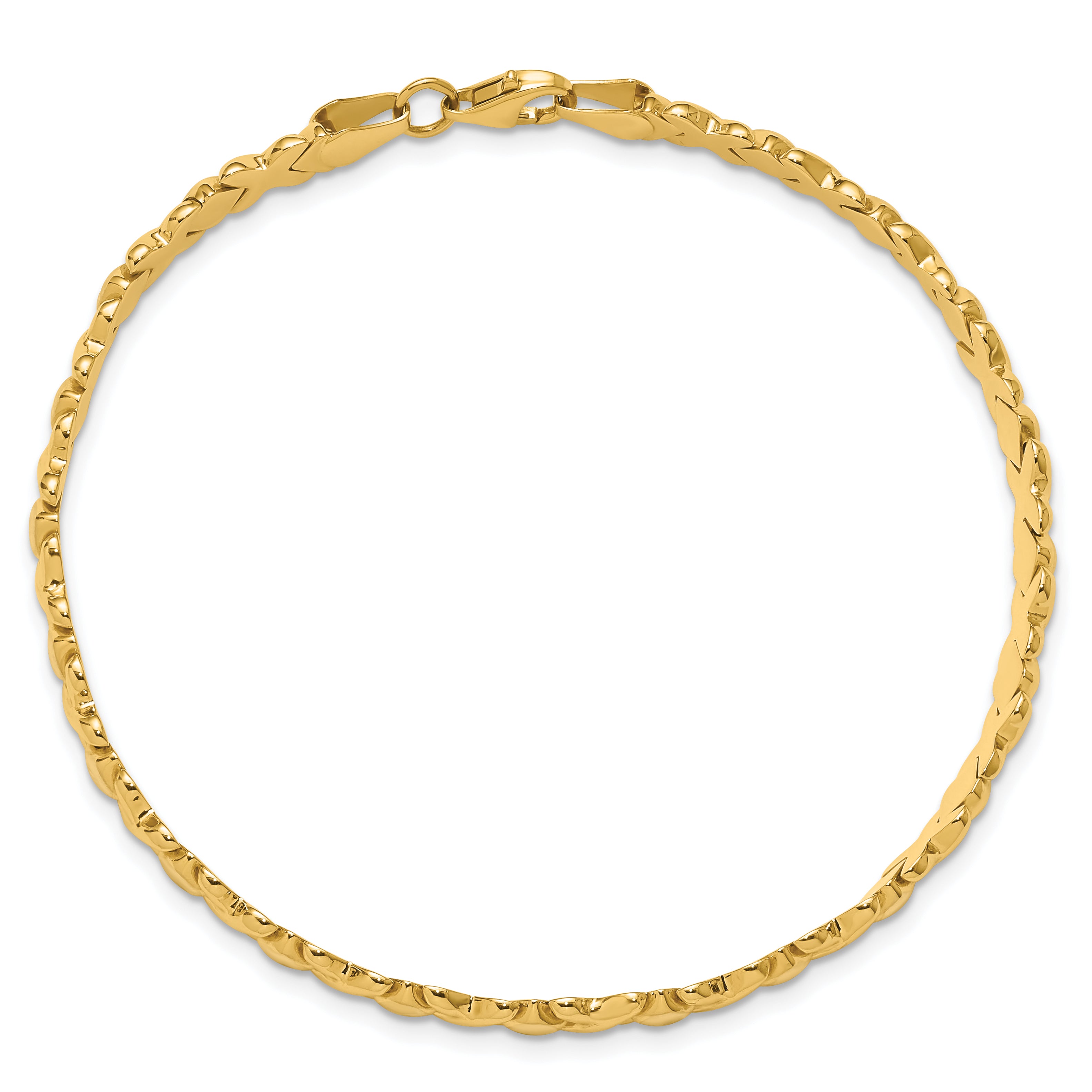 10K with Rhodium Polished and D/C Bracelet